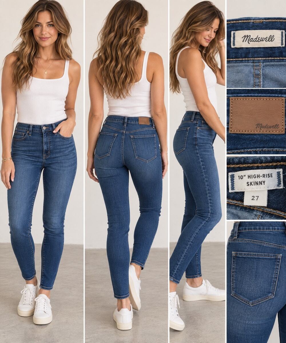 Madewell 10” High-Rise Skinny Jeans Women’s Size 27 Dark Wash Stretch Denim